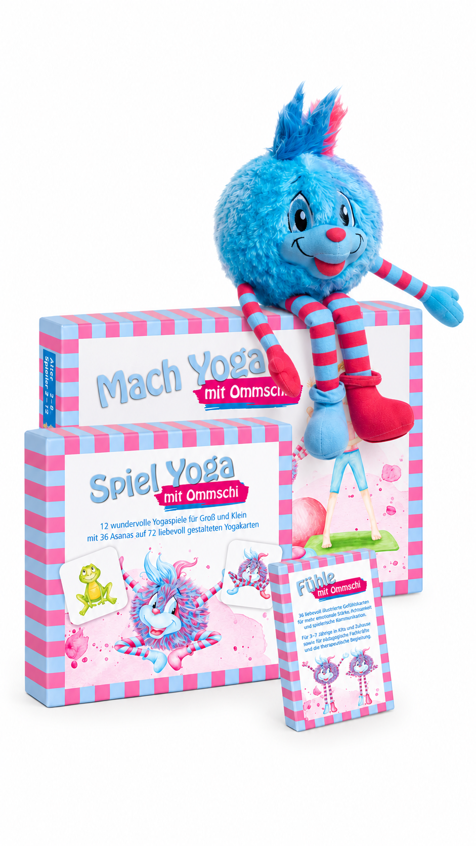 Ommschi Maxi-Set – Das Rundum-sorglos-Paket für Kinderyoga Set Mach-Yoga Spiel-Yoga Emotionsspiel